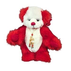 Babcock Bears Rainy red white 8" handmade 2017 German glass eyes Jointed plush